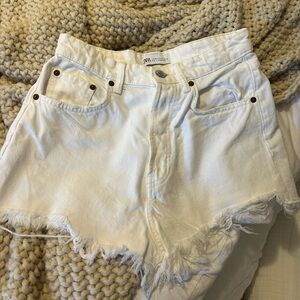 Zara white denim shorts